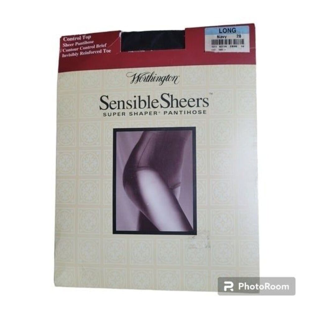 * Worthington Sensible sheer's super shaper  pantihose long navy control top